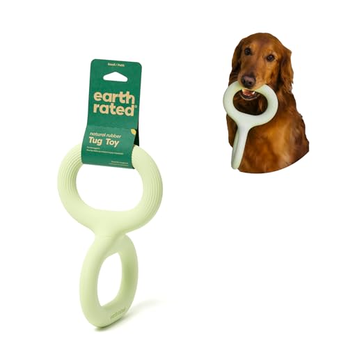 Earth Rated Tug of War Dog and Puppy Toy, Durable Natural Rubber Dog Tug Toy with an Ergonomic Grip, Small - Small