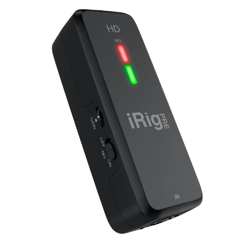 Stream to TikTok-- iRig Pre HD Class-A XLR mic preamp and audio interface with +48V phantom power, 24-bit, 96 kHz sound quality, switchable direct monitoring, for iPhone, iPad, Android, Mac and PC - Digital