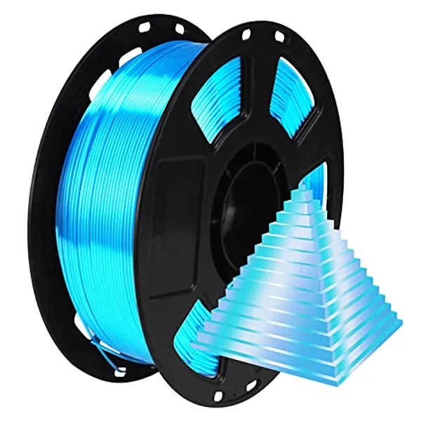 BBLIFE Silk Acid Blue PLA Peacock Blue Pearlescent Shining 3D Printing Material, 1kg 2.2lbs 1.75mm 3D Plastic Material, Widely Support for FDM 3D Printer, Easy to Print