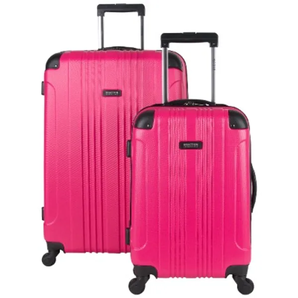 Kenneth Cole Reaction Out Of Bounds Luggage Collection Lightweight Durable Hardside 4-Wheel Spinner Travel Suitcase Bags, Magenta, 2-Piece Set (20"  28")
