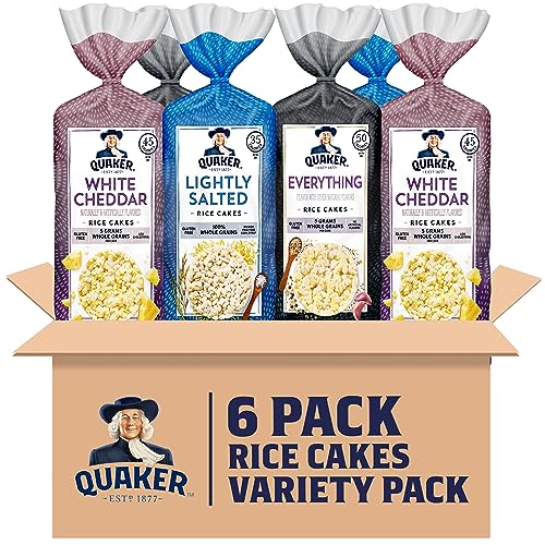 Quaker Large Rice Cakes, 3 Flavor Topper Variety Pack, Pack of 6 - Topper Variety Pack
