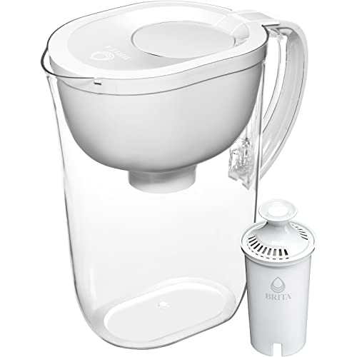 Brita Large 10 Cup Water Filter Pitcher with 1 Standard Filter, BPA Free, Everyday, White (Design May Vary) - Pitcher - White