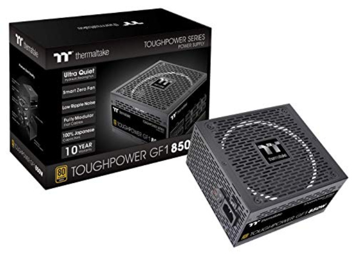 Thermaltake Toughpower GF1 850W 80+ Gold SLI/ CrossFire Ready Ultra Quiet 140mm Hydraulic Bearing Smart Zero Fan Full Modular Power Supply 10 Year Warranty PS-TPD-0850FNFAGU-1 - Gold - 850W - Black