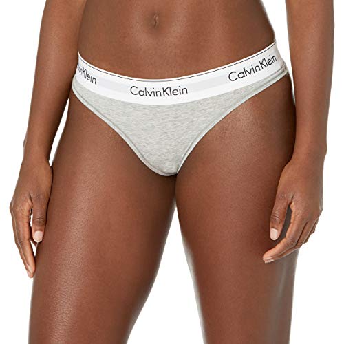 Calvin Klein Women’s Modern Cotton Stretch Thong Panties - X-Small - Grey Heather