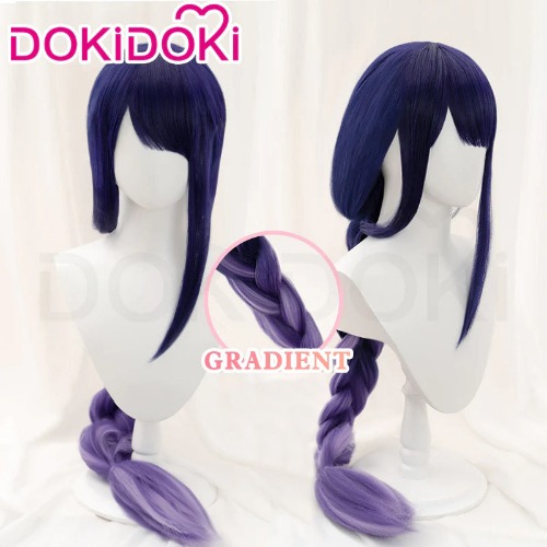 【Ready For Ship】【 Gradient Ver】DokiDoki Game Genshin Impact Cosplay Version Raiden Shogun Baal Wig DyedLong Purple | Gradient Ver-Ready For Ship
