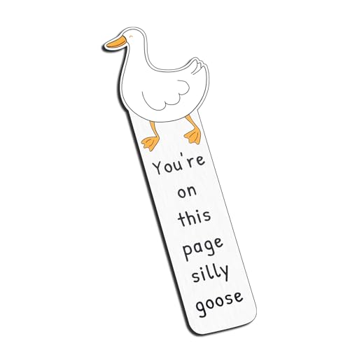 Funny Bookmarks Boo Basket Stuffers for Women Men Silly Goose Kawaii Cute BookmarksBook Marks for Reading Kids Girl Stuff Book Lovers Gifts Book Reading Accessories Birthday Gifts for Teen Girl Stuff