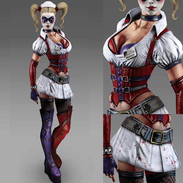 Batman: Arkham Asylum - Game Of The Year Edition-Harley Quinn Outfit Game Costume Tailor-Made[G944]