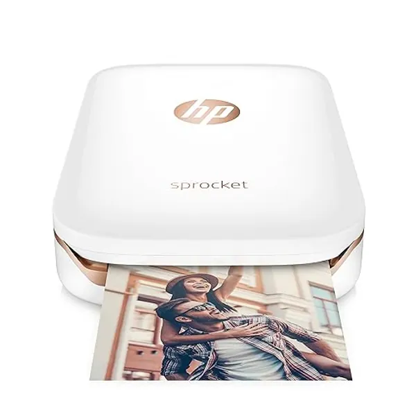HP Sprocket Portable Photo Printer, Print Social Media Photos on 2x3" Sticky-Backed Paper - White (X7N07A) - White - Printer