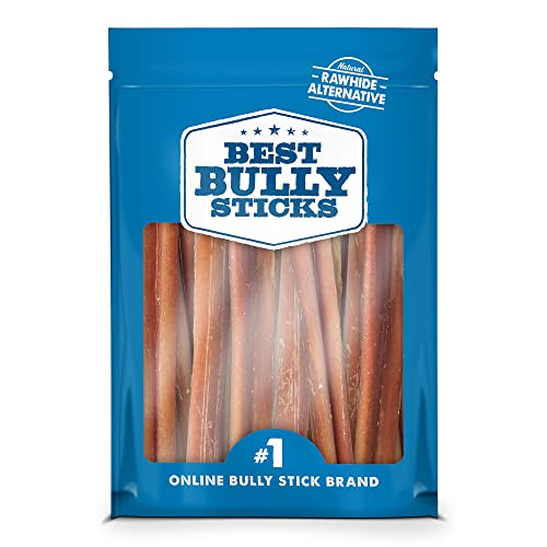 Best Bully Sticks 4 Inch All-Natural Bully Sticks for Dogs - 4” Fully Digestible, 100% Grass-Fed Beef, Grain and Rawhide Free | 8 oz - 4" Bully Sticks - 8.00 Ounce (Pack of 1)