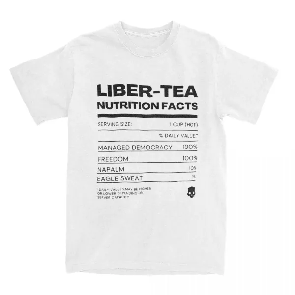 Helldivers 2  T-Shirt - Liber-Tea Nutrition Facts - White