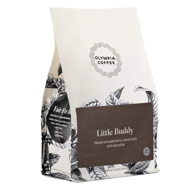 Olympia Coffee "Little Buddy Blend" Medium Roasted Shade Grown Whole Bean Coffee - 12 Ounce Bag