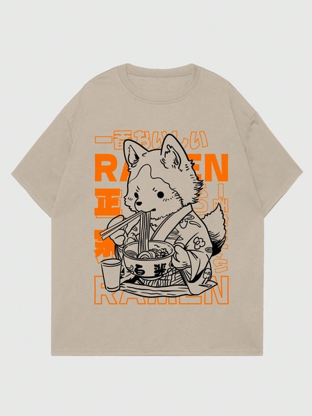 Anime Guys Cartoon & Letter Graphic Tee