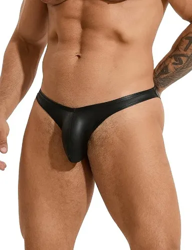 comeondear Men's PU Leather Underwear Large Sizes