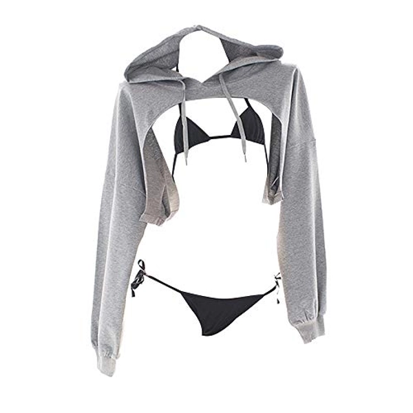 YOMORIO Sexy Anime Cosplay Bikini with Long Sleeves Hoodie Japanese Cute Cat Costume Lingerie