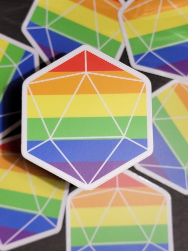 Pride D20 Sticker - Rainbow