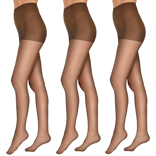 L'eggs Everyday Control Top Sheer Toe Pantyhose for All Day Comfort, 100% Nylon - 3 - Sun Tan 3-pack - Queen