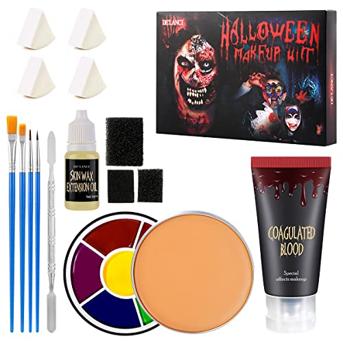 Zombie Makeup Kit, Scar Wax SFX Halloween Makeup Kit, Professional Special Effects Makeup Kits for Bruise, Zombies,Vampires, Wounds,Monster, Cosplay and Theatrical Stage, SFX Makeup Supplies Kit Bulk… - 17 Pcs Halloween Makeup Kit