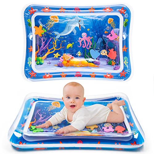 Yeeeasy Tummy Time Water Mat丨Inflatable Tummy Time Water Play Mat for Babies, Infants and Toddlers 3 to 12 Months Promote Development Toys Baby Gifts - Blue