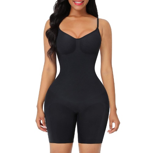 FeelinGirl Shapewear for Women Tummy Control Full Bust Body Shaper Bodysuit Butt Lifter Thigh Slimmer - A1-black X-Small-Small