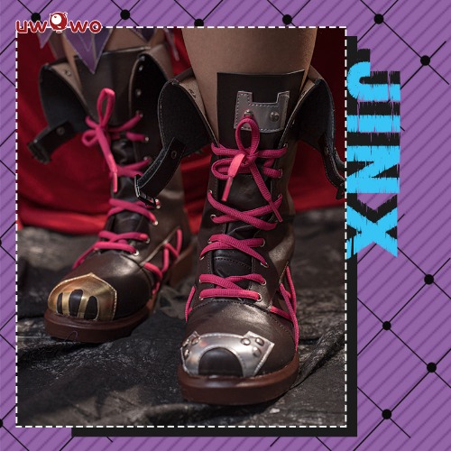 Uwowo Game League of Legends Cosplay LOL Cos Jinx Cosplay Shoes LOL Arcane Young Ver Jinx Shoes - 43