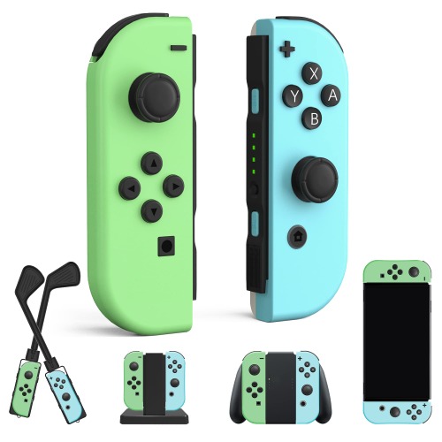 Joycon Controller for Switch Nintendo,Joy Cons for Switch Controllers,Left Right Wireless Remote Replacement for Switch Joycons Support Dual Vibration/6-Axis Gyro/Wake-up(Blue and Green)