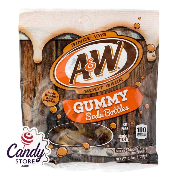 A&W Root Beer Gummy Soda Bottles - 6ct | Default Title