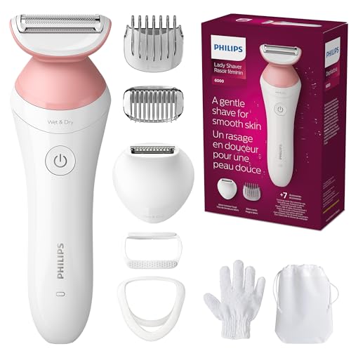 Philips Beauty Lady Electric Shaver Series 6000, Cordless with 7 Accessories, BRL146/00, White - Latest Version - Shaver + 7 Accessories