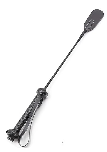 DERINODEM Adult BDSM Crop Black 18" Sex Whip for Spanking Paddle Sex BDSM Whip - Black