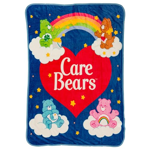 Silver Buffalo Care Bears Fours Bears and Heart Logo 45" x 60" Fleece Throw - 45" x 60" - Care Bears Fours Bears and Heart Logo
