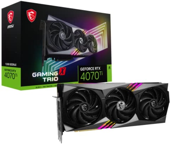 MSI GeForce RTX 4070 Ti Gaming X Trio 12G Gaming Grafikkarte - NVIDIA RTX 4070 Ti, 12 GB GDDR6X Speicher - Gaming