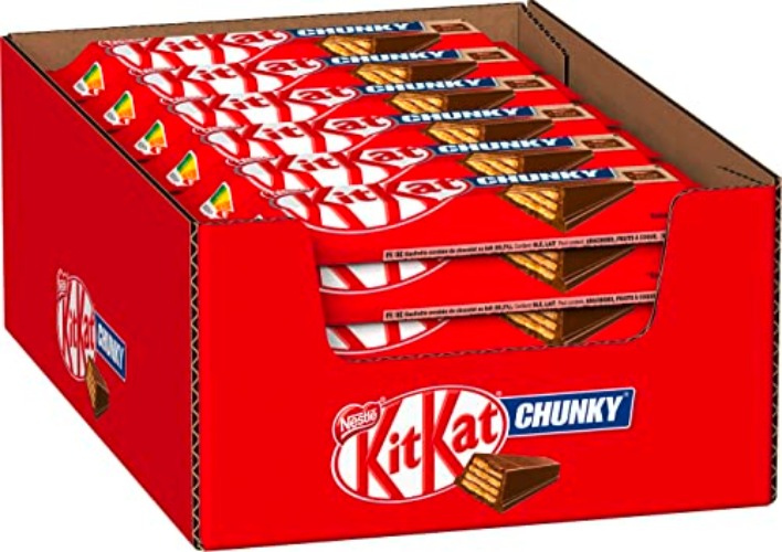 NESTLÉ KITKAT CHUNKY Classic Schokoriegel, Knusper-Riegel mit Milchschokolade & knuspriger Waffel, 24er Pack (24 x 40g) - Classic - 40 g (24er Pack)