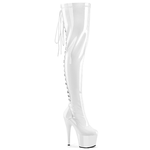 White Thigh High Pleaser Boots (Adore-3063)