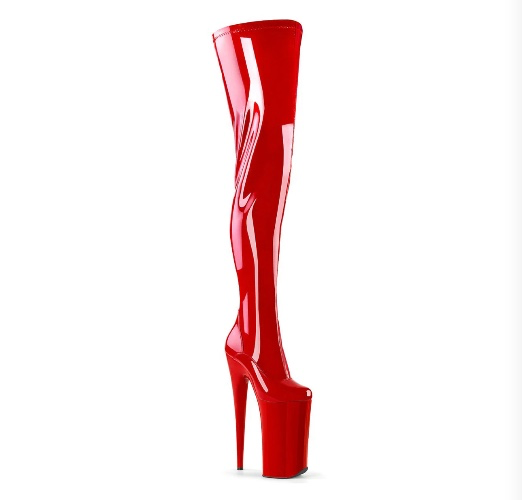 10inch Red Pleaser Boots (thigh high)