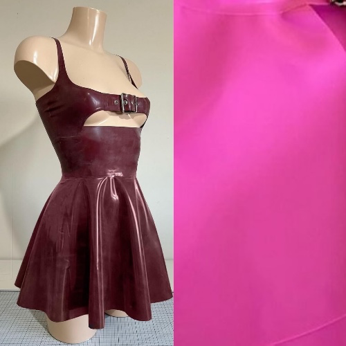 Latex Buckle Mini Dress (bubblegum pink)
