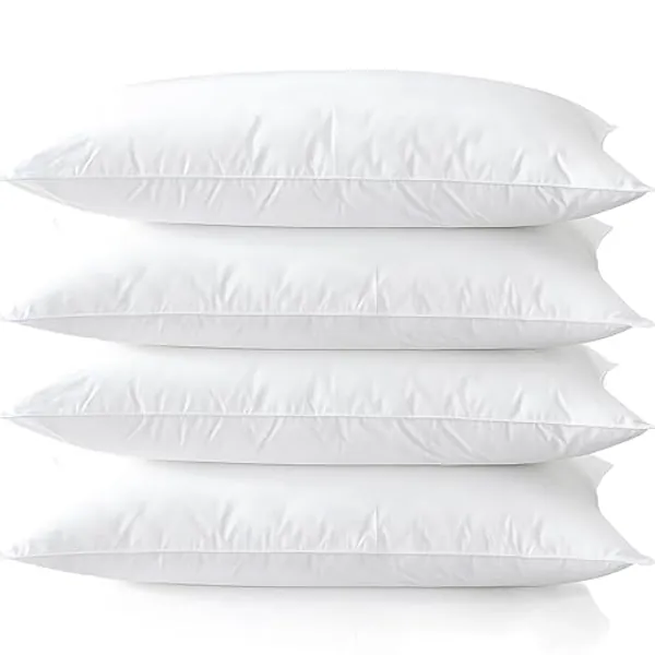 Medium Support Bed Pillows Standard Size Set of 4 Pack for Sleeping 20"x26", Hypoallergenic Skin Friendly Down Alternative Filling for Side Stomach Back Sleeper Machine Washable