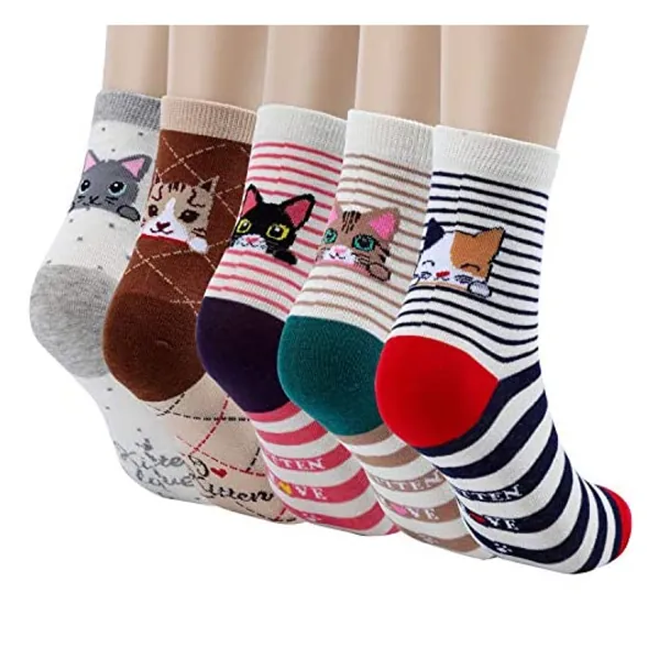 
                            Jeasona Women's Fun Socks Cute Cat Animals Funny Funky Novelty Cotton Gifts
                        