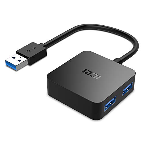 ICZI USB 3.0 Hub, 4-Port USB Hub Ultra Slim Data Hub Multiport USB Splitter Mini USB Extender for MacBook, Mac Pro, Surface Pro, Dell XPS, PS4, Flash Drive, Keyboard, Card reader, Printer & More - 15cm