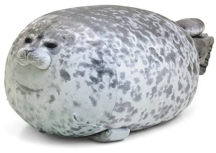 Yuki-Chan Plushie "Japan's Roundest Seal" - XL (Extra Chonky) - Yuki-Chan (Gray) / 31″ / 80 cm