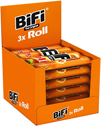 BiFi Roll – 10er Pack (10 x 3 x 45 g)– Snack im Teigmantel – Herzhafter, original Salami Fleischsnack – Snack im Teigmantel - Roll - 50 g (30er Pack)