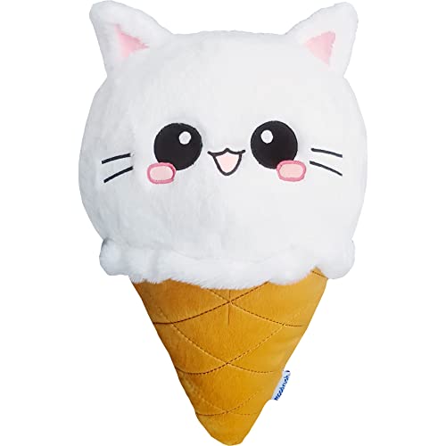 moodrush® Ice Cream Cat Eiscreme Plüsch Katze - EIS Waffel Kuscheltier Plüschtier waschbar - aufgestickt - ca. 40x30 cm