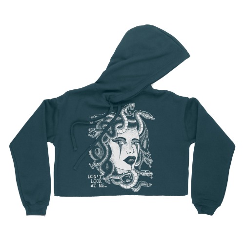 Medusa Crop Hoodie | Atlantic / L