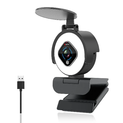 Angetube HD Webcam with Ring Light for Desktop 1080P Streaming Web Cam with Dual Microphone, 5X Digital Zoom Used for Video Chat and Conferencing, Compatible with Windows Mac and Android : Amazon.in: Computers & Accessories