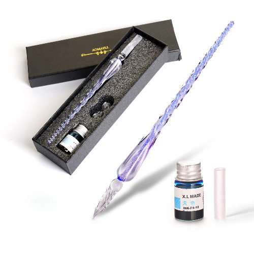 Crystal Glass Dip Pen and Ink Set
