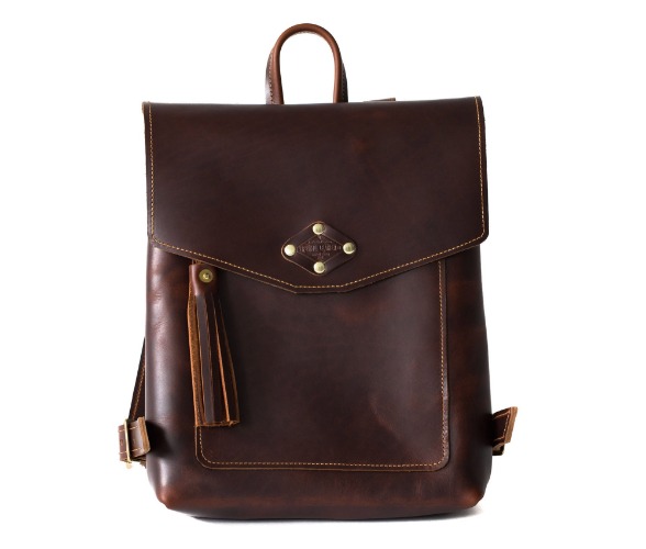 Leather Rucksack by Lifetime Leather Co - Oxford Brown
