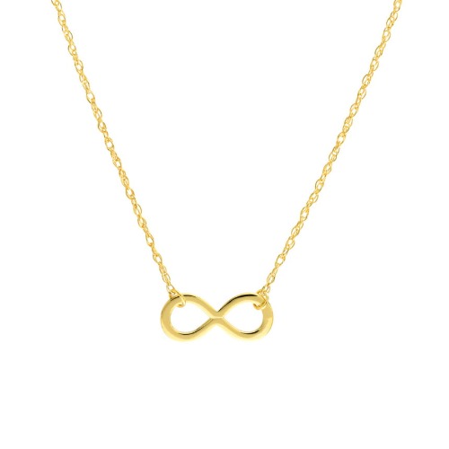 14K Gold Infinity Necklace - 14K Yellow Gold