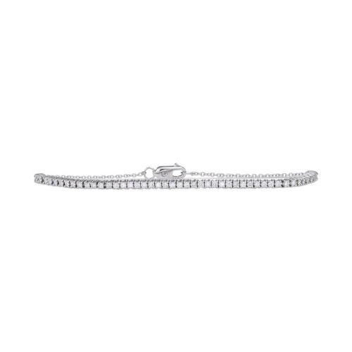 Half Diamond Tennis Bracelet - 14K White Gold
