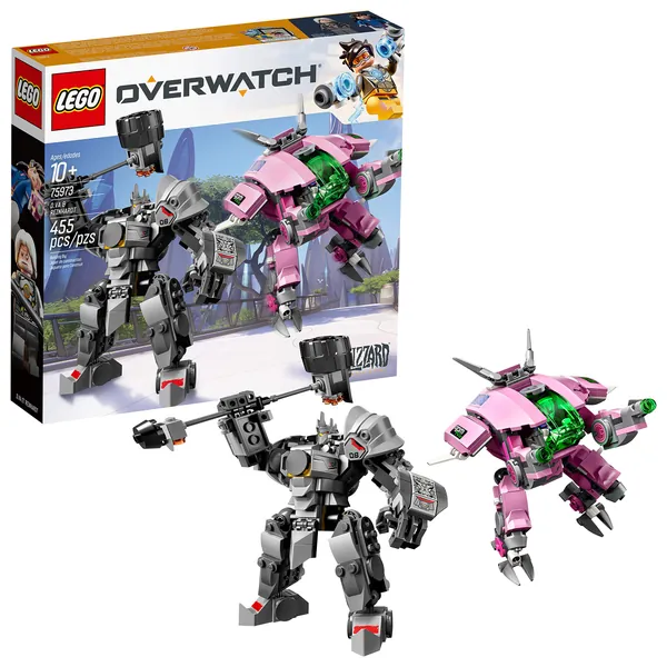 LEGO Overwatch D.Va and Reinhardt 75973 Mech Building Kit with Popular Overwatch Character Minifigures and Buildable Rocket Hammer (455 Pieces) : Toys & Games