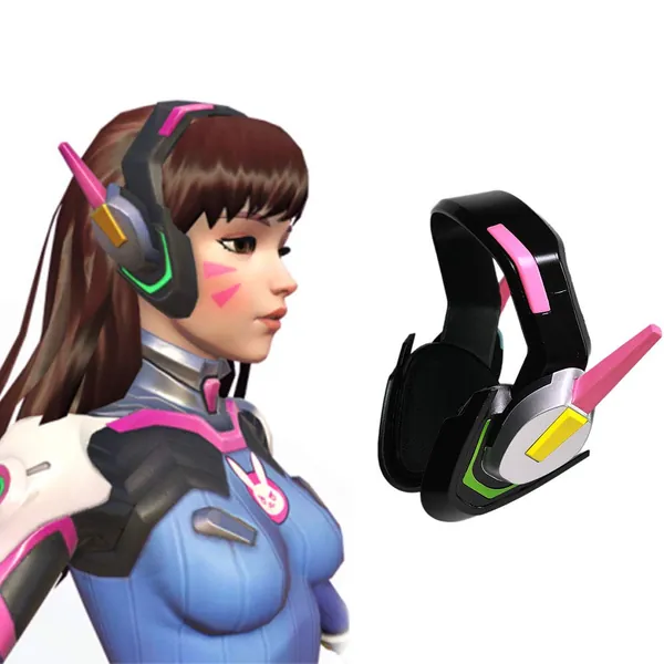 Overwatch D.Va MEKA Cosplay Headset - Official Licensed - Hana Song Cosplay Accessories Pink COSPLAY PROPS ONLY