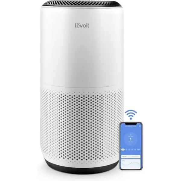 LEVOIT Air Purifiers for Home Large Room Up to 1980 Ft² in 1 Hr With Air Quality Monitor, Smart WiFi and Auto Mode, 3-in-1 Filter Captures Pet Allergies, Smoke, Dust, Core 400S/Core 400S-P, White