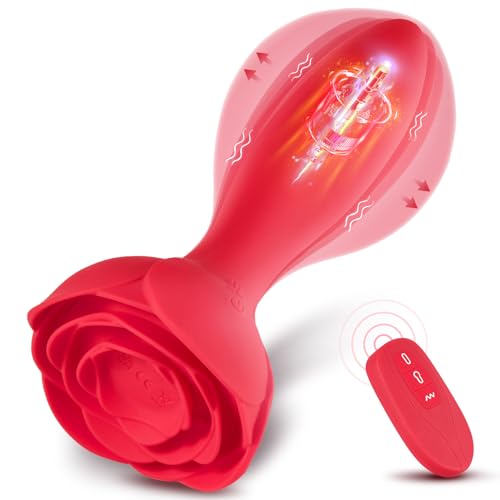 Inflatable Vibrating Butt Plug for Adults - UTIMI Anal Plug Sex Toys Remote Control Anal Vibrator with Automatic Inflation and 10 Vibrating Modes for Man Woman Male Pleasure Prostate Massager